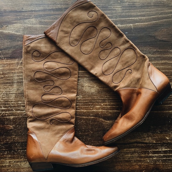 Chantal Leather Suede Cowboy Western Boots - Picture 5 of 12